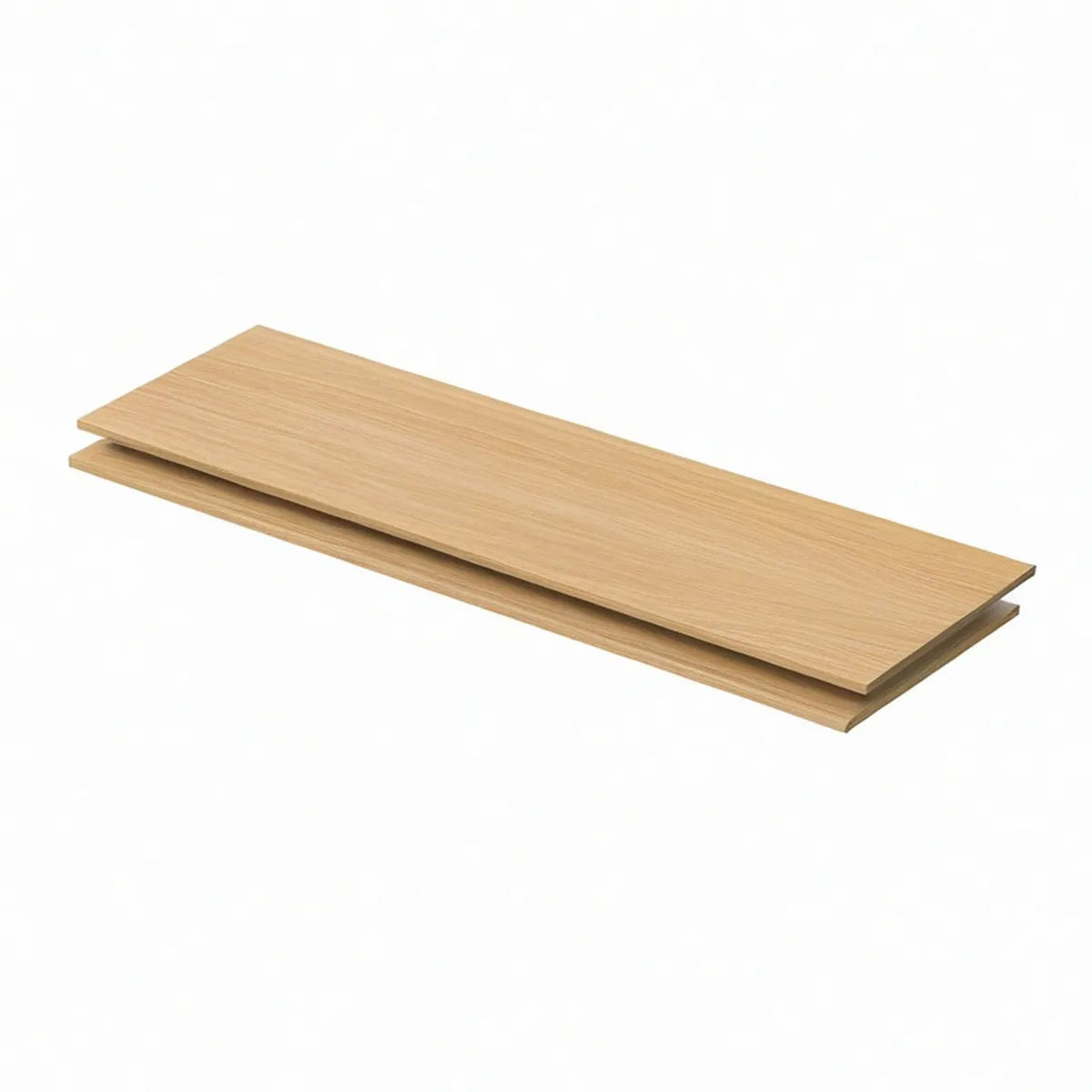 2er-Set MDF-Platten mit Eichen-Dekor, 80 x 20 x 1,8 cm, Natur