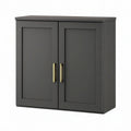 Zweitüriger Küchenschrank aus MDF, Schwarz/Goldfarben, 80 × 35 × 80 cm