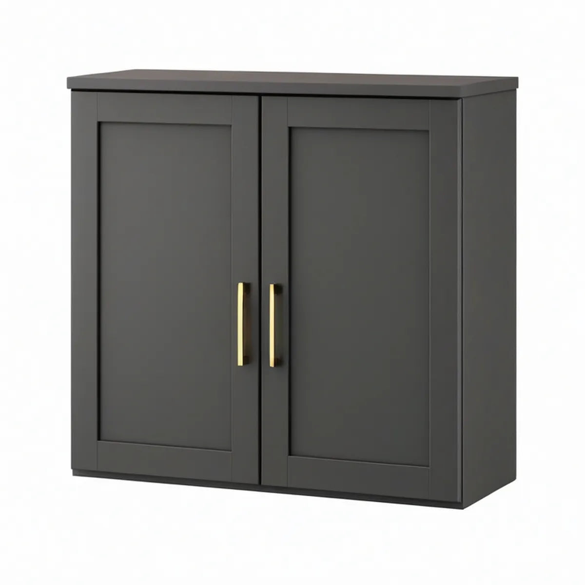 Zweitüriger Küchenschrank aus MDF, Schwarz/Goldfarben, 80 × 35 × 80 cm