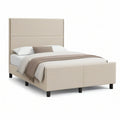 Gepolstertes Bettgestell 160 x 200 cm aus Polyester in Beige