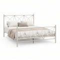 Metall-Doppelbett 160 x 200 cm mit Kopf- und Fussteil, Weiss